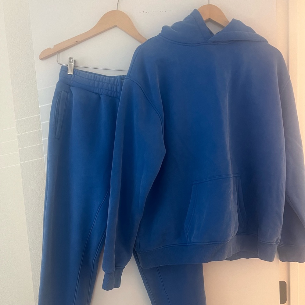 Blue Hoodie and Sweatpants Set